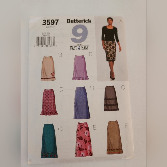 Butterick Women's Skirt Pattern 3597 Sizes 6, 8, 10 - Picture 1 of 8
